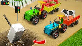 Diy tractor mini Bulldozer to making concrete road | Construction Vehicles, Road Roller #303