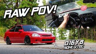 Honda Civic *RAW POV* Mountain Run 4K | D-Series VTEC