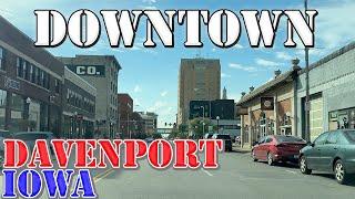 Davenport - Iowa - 4K Downtown Drive