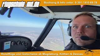 Notlandung mit C42 Ultraleichtflugzeug! - Ziellandeübung - Motorausfall Flugschule-MD Magdeburg