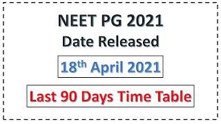 NEET PG 2021 DATE ANNOUNCED | Time Table for last 90 Days | Crack NEET PG 2021