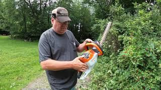 Stihl HSA 56 Review -#8 Using the cordless hedge trimmer to work on your property.