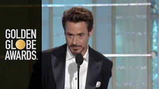 Avengers Star Robert Downey Jr Wins Best Actor Motion Picture Musical or Comedy - Golden Globes 2010