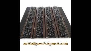 Bronze Aluminum Frame Carpet Entrance Floor Mat Remove Dirt Anti Slip