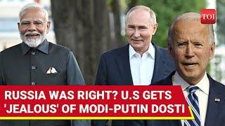 U.S. 'Concerned' As Modi-Putin Display 'Dosti' In Russia; 'Have Made It Clear To India...'