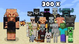 Mad Piglin Hater vs 300 Minecraft Mobs - Minecraft Mob Battle