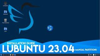 How to Install Lubuntu 23.04 Luner Lobster with Manual Partitions | Ubuntu 23.04 UEFI