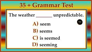 35 + Grammar  Quiz | English Mixed Test | English All Tenses Mixed Quiz | No.1 Quality English