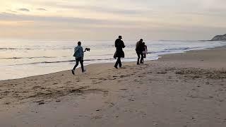 ALESSANDRA LIU getting chased down the beach on my first short film!