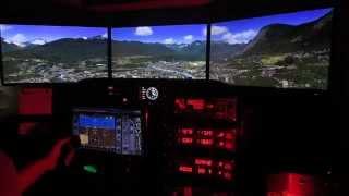 Full Saitek FSX G1000 cockpit . Innsbruck B58 takeoff,landing and low pass. extreme ORBX graphics