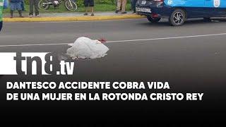 Una mujer muere en dantesco accidente en la Rotonda Cristo Rey, Managua