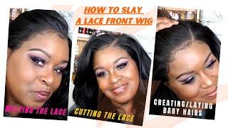 How To Slay A Lace Front Wig/Melt Lace/Contour Hairline/Create Baby Hairs/GIVEAWAY CLOSED 1/14/21