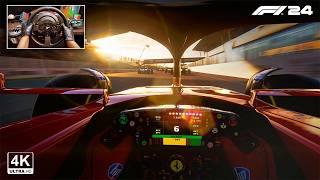 F1 24 V8 MOD - Charles Leclerc's Ferrari SF24 Cockpit + NOHUD | Hungarian GP Steering Wheel Gameplay