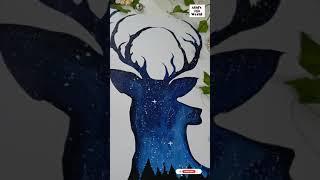 ഇത് എങ്ങനെ ഉണ്ട്?Galaxy rein deer? #shorts #watercolour #christmas #DIY #crafts #art #shortvideos