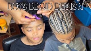 How To: Boys Braid Design On 4c Natural Hair | He’s Back With The Braids!