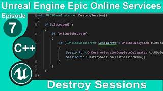 Unreal Engine Epic Online Services(EOS) #7: "Destroy Session"