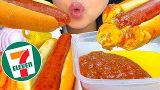 7-Eleven Convenience Store Spicy Hot Dog DIPPED In Chili Cheese Hot Fries | Mukbang | ASMR Phan