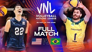 Brazil's Revenge against USA  USA vs. Brazil - Full Match | Men's VNL 2023