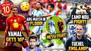 Lamine Yamal gets no 10 ?, Messi fight in Venezuela game, Thomas tuchel to England, Camp Nou fight