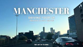 Summer Driving Tour Manchester, UK (4K) - Denton to City Centre (Greater Manchester)