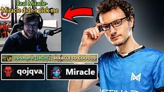 Miracle- picks his 100% WINRATE hero to DESTROYS Qojqva on his Stream