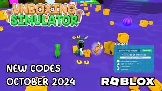 Roblox Unboxing Simulator New Codes October 2024