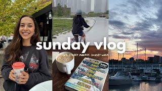 SUNDAY VLOG  ️ apartment reset, chores, bike ride, coffee review + sunset walk!
