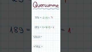 QUERSUMME (Was ist das? / Mathematik EINFACH ERKLÄRT!)