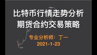 BTC比特币行情走势分析，期货合约交易策略—2021 0123【丁一】