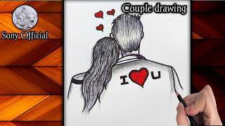 Pencil sketch drawing easy and simple | Easy couple drawing | Pencildrawing•@sonyofficial Arts ||