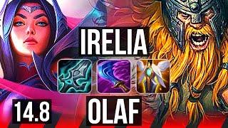 IRELIA vs OLAF (TOP) | 9 solo kills, 12/2/3, Legendary | EUW Master | 14.8