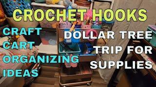 Organizing Crochet Hooks * Craft Cart Organizing Ideas * Dollar Tree * School Supplies for Crochet