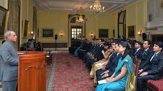 Probationers of Indian Postal, Telecom and P&T Building Works Service called on President Mukherjee