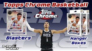 WEMBY Autographs? Are UNLICENSED cards FUN now? 2023-24 Topps Chrome Basketball Blasters & Hangers!