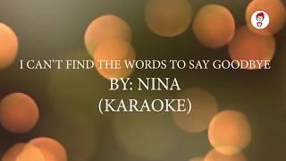 I Can't find The Words To Say Goodbye (Karaoke) By Nina