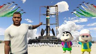 GTA 5 : Franklin & Shinchan Celebrating Chandrayaan 3's Successful Moon Landing