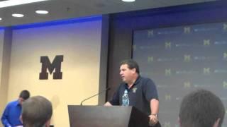 Michigan football coach Brady Hoke recaps SDSU, TE Kevin Koger impersonates Denard Robinson