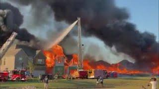 Massive fire destroys, heavily damages seven homes under construction in McKinney neighborhood