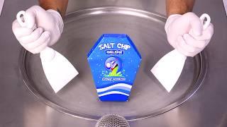 How to Make SALT CHIP CHALLENGE Ice Cream Rolls | ASMR (no talking)