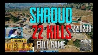 Shroud [22 kills] Solo FPP - King of Pochinki (22.02.18)