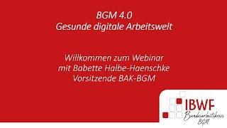 Webinar "BGM 4.0 | Gesunde digitale Arbeitswelt"