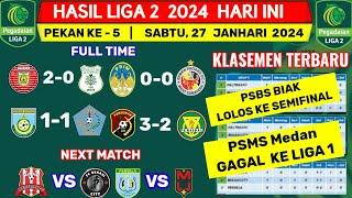 Hasil Liga 2 Indonesia 2024 Hari Ini - Persiraja vs PSMS Medan - Klasemen Pegadaian Liga 2 2024