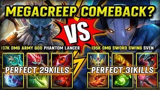 EPIC MEGACREEP COMEBACK? Between 137K Damage Army God Phantom Lancer Vs 135K Damage Sword Swing Sven