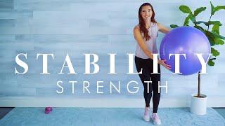 Stability Ball Workout for Beginners & Seniors // Standing Core & Sitting with Weights