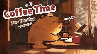 Quiet Coffee Time in the Snow ️ Lofi Beats & Capybara Calming Jazz Hip Hop | Chill Study Music