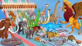 Which Animals vs Dinosaurs vs Reptiles Be Fast and Run Away from Spike Roller - Animal Revolt Battle