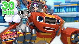 Blaze & AJ Winter Rescues w/ Gabby! | 30 Minute Compilation | Blaze and the Monster Machines