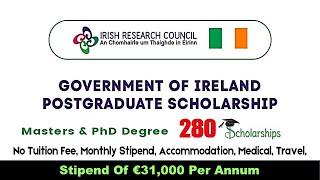 Ireland Government Scholarship 2025 | €31,000 Per Year | 280 Scholarships | How to Apply online