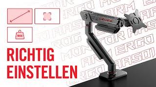 ROG Ergo Monitor Arm AAS01 richtig einstellen - Tutorial