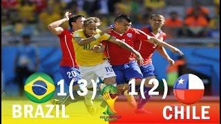 Brazil vs Chile  1x1 [3x2]  FIFA World Cup 2014 R16  All Goals & Highlight